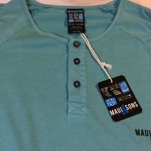 Maui & Sons Blue Turquoise Long Sleeve T